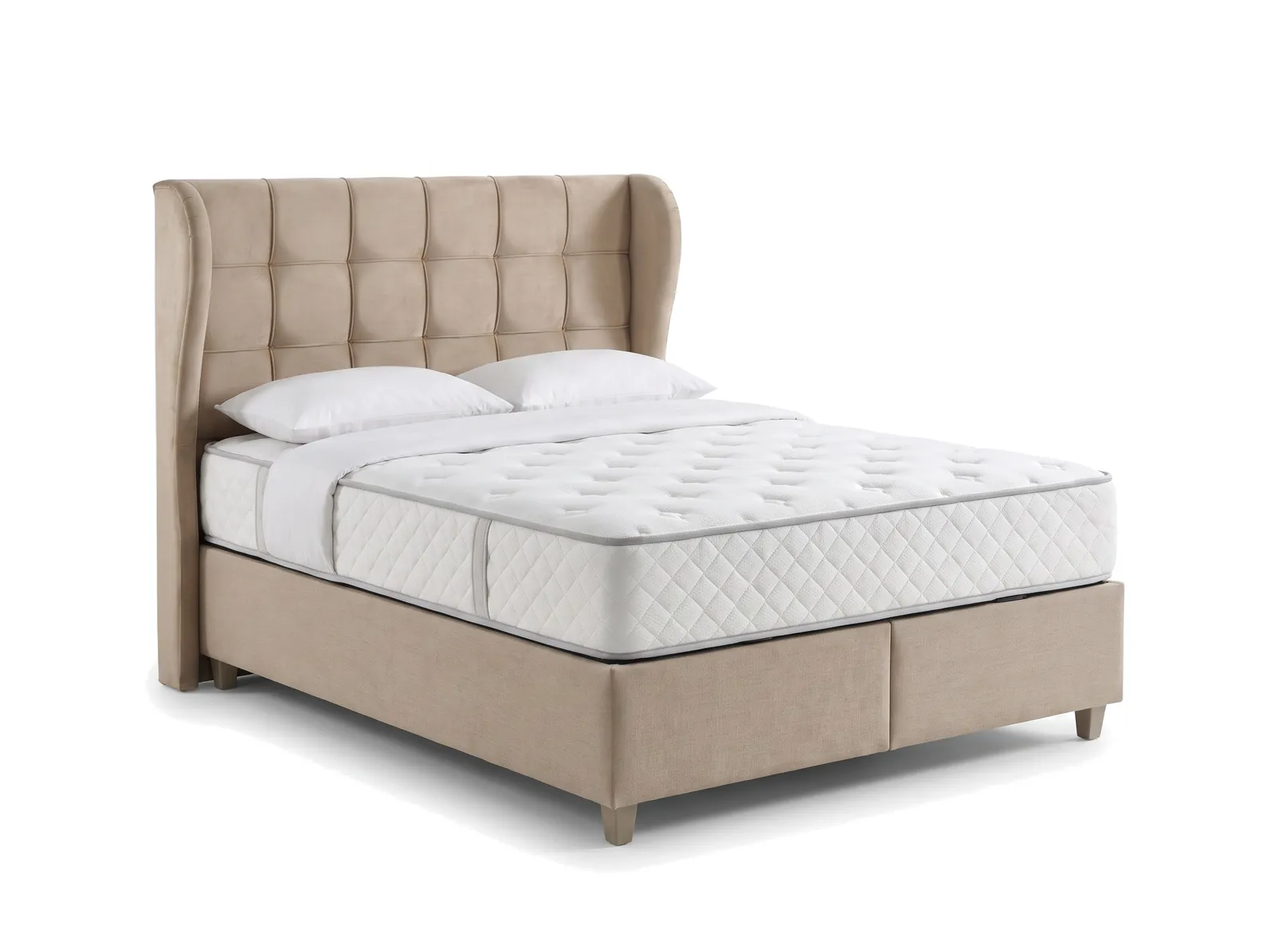 Sakin Yatak Seti (Baza + Kanat Başlık + Gece Yatak)